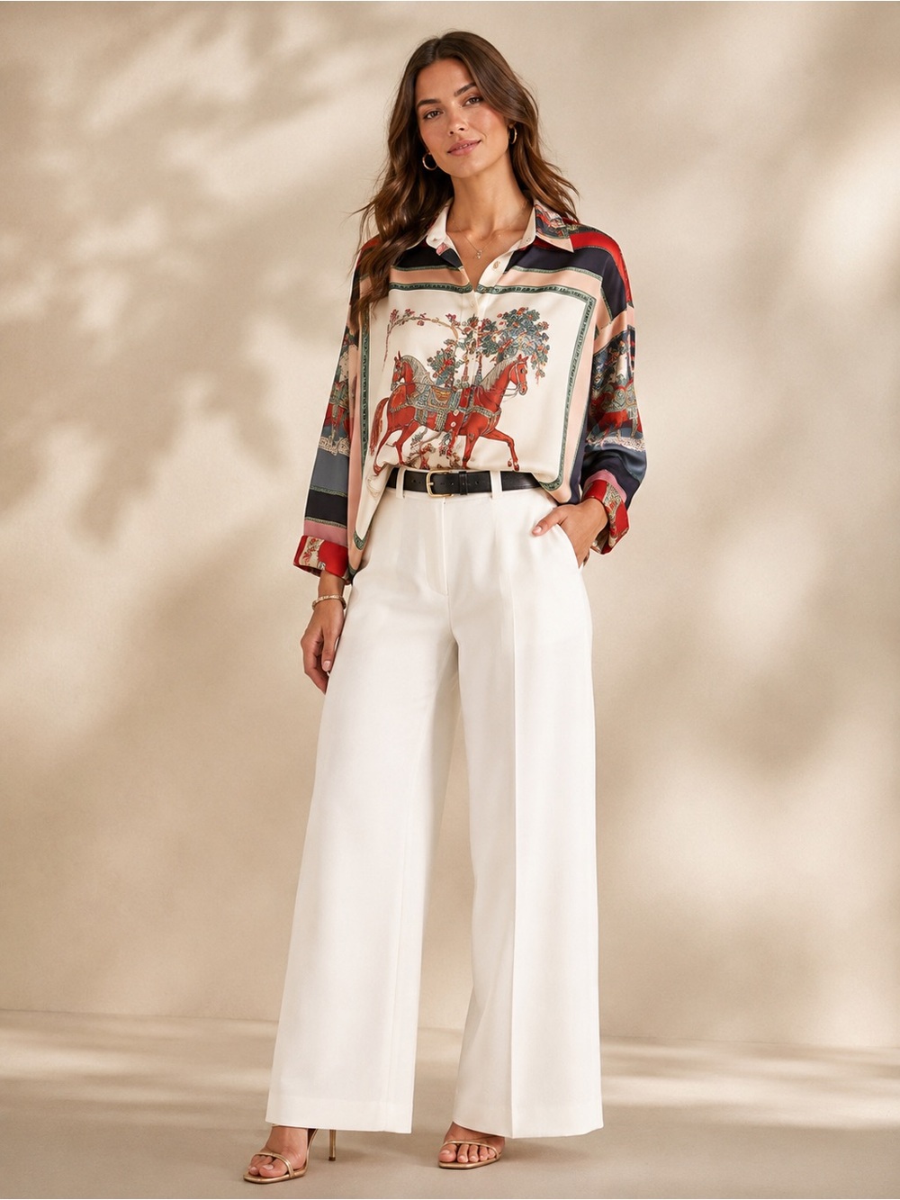 La Busca Equestrian-inspired blouse size medium